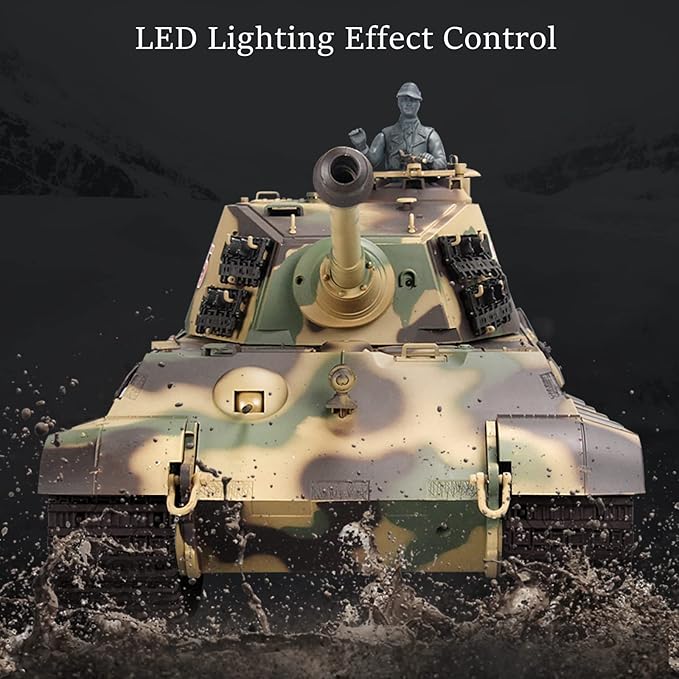 Heng Long RC Tank for Adults 1:16 2.4ghz German Tiger King Henschel Remote Control Tank Model (320-Degree Rotating Turret) RC Tanks That Shoots Military Vehicles Gifts for Age 14+