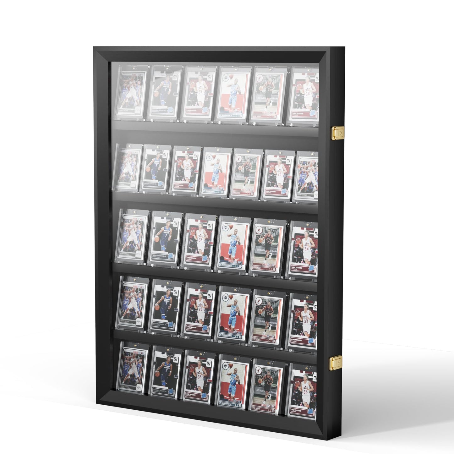 Flocey 35 Graded Sports Card Display Case - Baseball Card Display Frame Lockable for, Football, Basketball, Hockey & Trading Cards - UV Protection & Clear Acrylic, Black