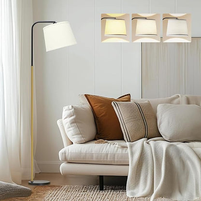AKASUKI Floor Lamp for Living Room with 3 Color Temperatures, Foot Switch Standing Lamps for Living Room, Bedroom, Office, Arc Mordern Floor Lamp with 9W LED Bulb Included