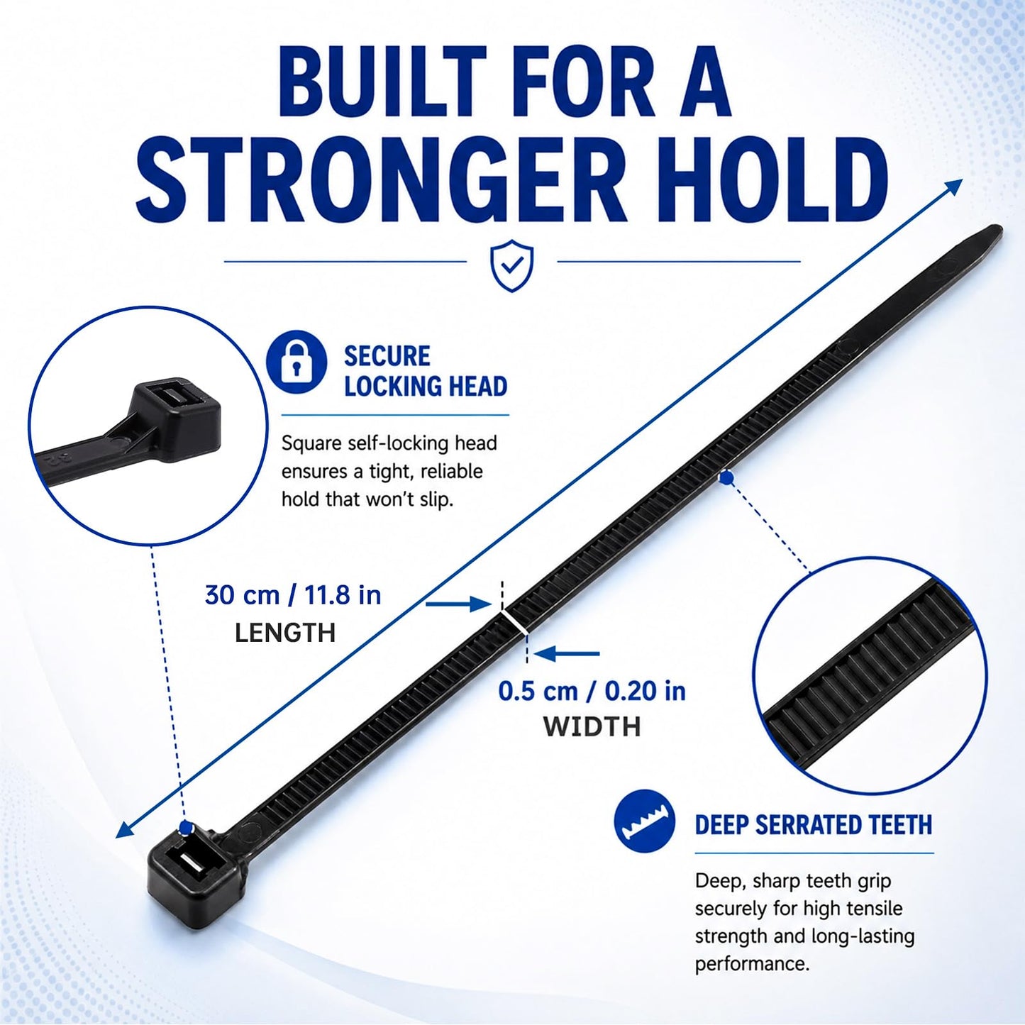 Zip Ties 12 inch, 1000 Pack Heavy Duty Black Zip Ties with 120 lbs Tensile Strength, Self-Locking Nylon Cable Ties,Wire Ties for indoor and outdoor use.