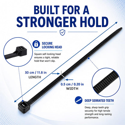 Zip Ties 12 inch, 4000 Pack Heavy Duty Black Zip Ties with 120 lbs Tensile Strength, Self-Locking Nylon Cable Ties,Wire Ties for indoor and outdoor use