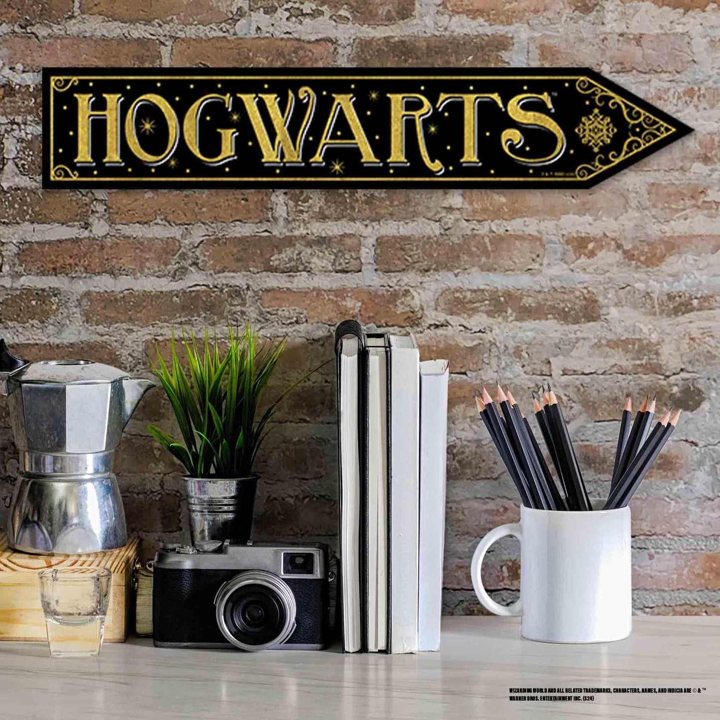 Harry Potter Hogwarts Arrow Wood Wall Decor - Fun Hogwarts Sign for Kids' Bedroom, Playroom or Movie Room
