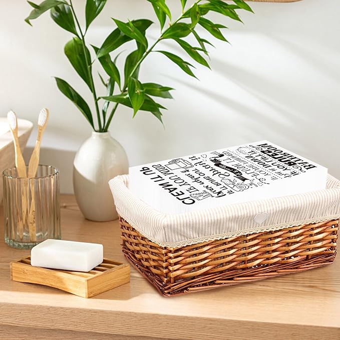 100 Pcs Bathroom Rules Paper Napkins Disposable Hand Towels