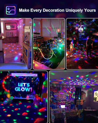 Luditek 3-Pack Sound Activated Party Lights with Remote Control Dj Lighting, Disco Ball Light, Strobe Light Stage Lamp for Home Room Dance Prom Party Decorations Supplies