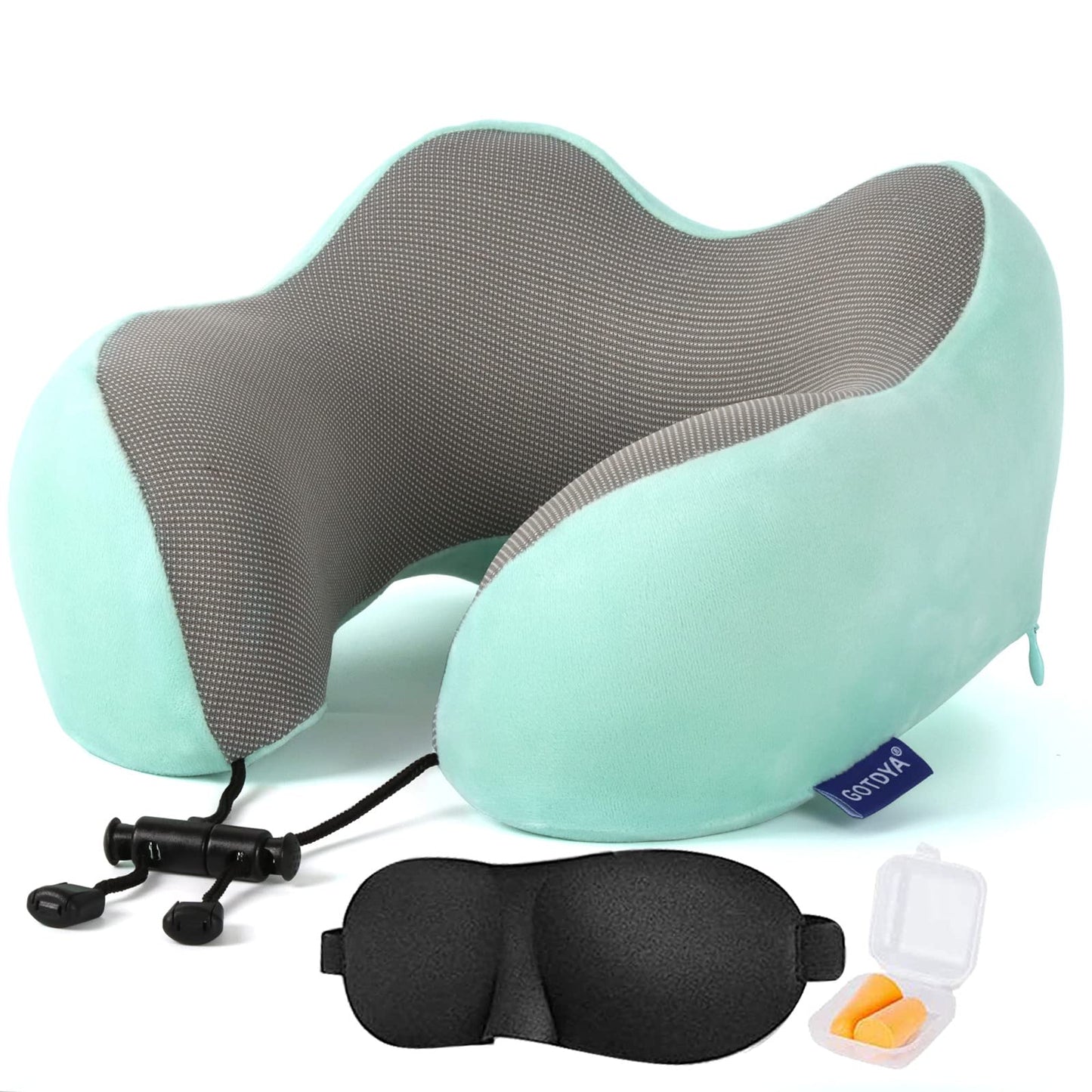 Travel Pillow,Travel Neck Pillows for Sleeping,100% Pure Memory Foam Soft Comfort & Support Pillow for Airplane/Car/Office&Home Rest Use-Pink