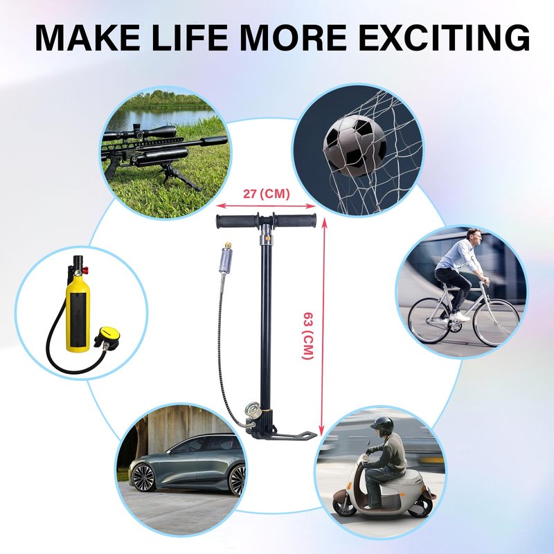 NDCYJG PCP Air Pump High Pressure Hand Pump 4500Psi 4 Stage Airgun Pump 30MPA Air Rifle Filling Stirrup Pump