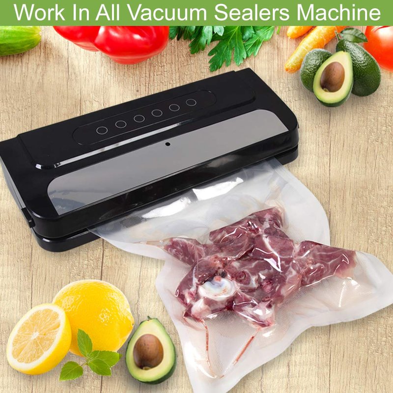 KitVacPak 100 Large Gallon 4mil 11.5" x 18.5" Thick Vacuum Sealer Bags with Commercial Grade, BPA Free, Heavy Duty.Vacuum Sealer Freezer Bags Compatible with Any Sealer Machine