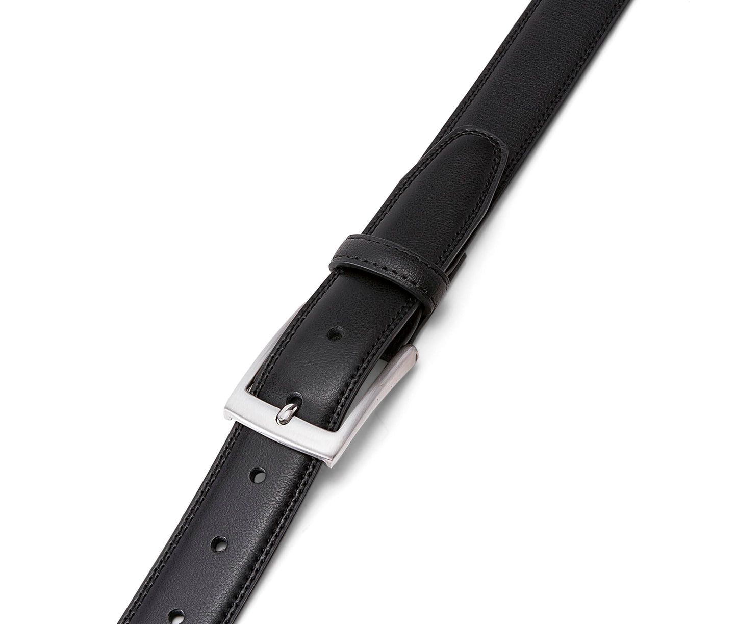 MILORDE Leather Black Belt, Fashion & Classic Design for Dress and Causal (Size 46 (Waist 44), Basic Black)