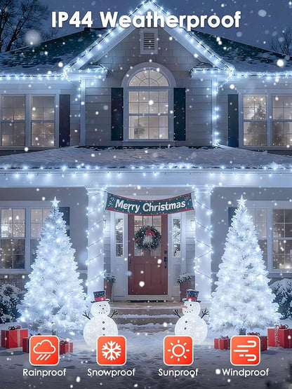 Voice Control Connectable 2PK 164FT 400LED Christmas String Lights Indoor Outdoor with Remote | Smart Twinkle Fairy String Lights 12 Modes & Timer for Xmas Tree Decor (Cool White)
