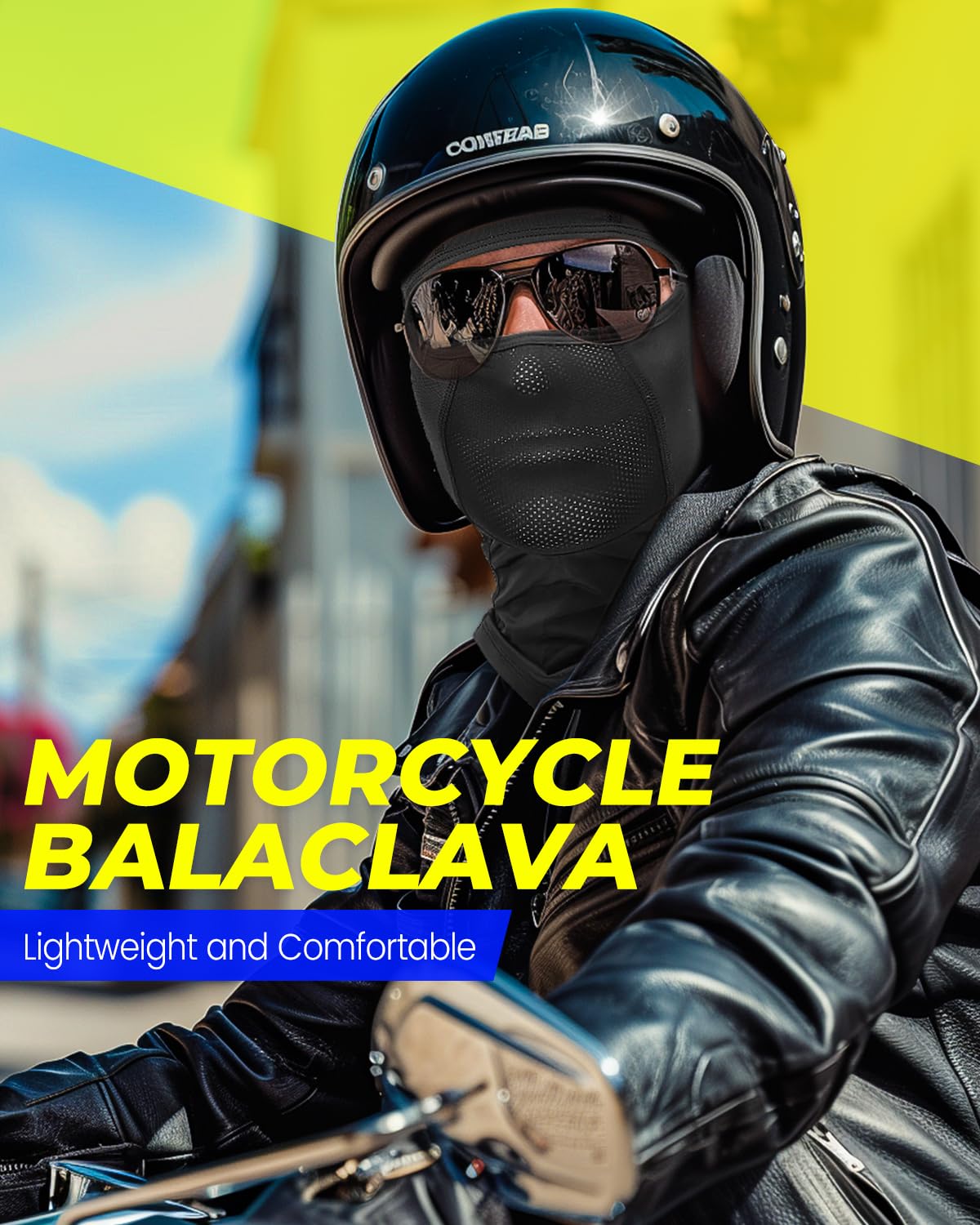 Balaclava Face Mask with Glasses Holes for Men Women Summer Cooling Shiesty Mask Sun UV Protection for Motorcycle Ski Work Black