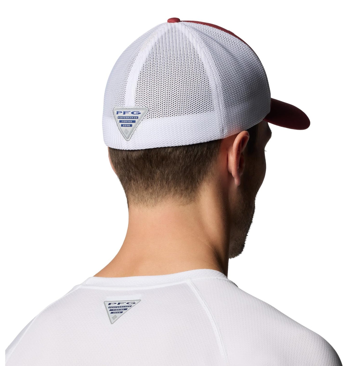 Columbia Unisex PFG Fish Flag Mesh Ball Cap, Dusty Crimson/White/Nocturnal, Large/X-Large