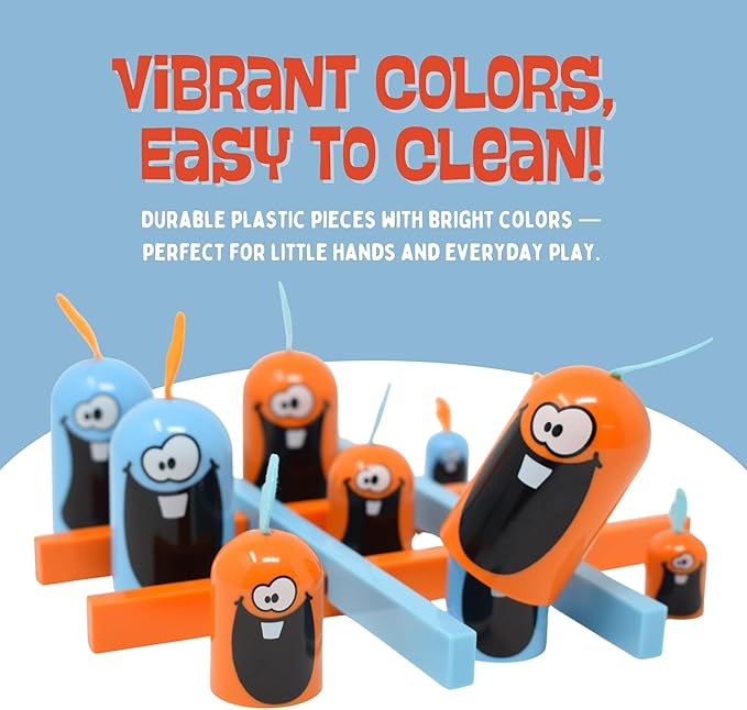 Blue Orange Gobblet Gobblers Plastic - Tic Tac Toe Strategy Game for Kids Families and Adults Educational and Award Winning