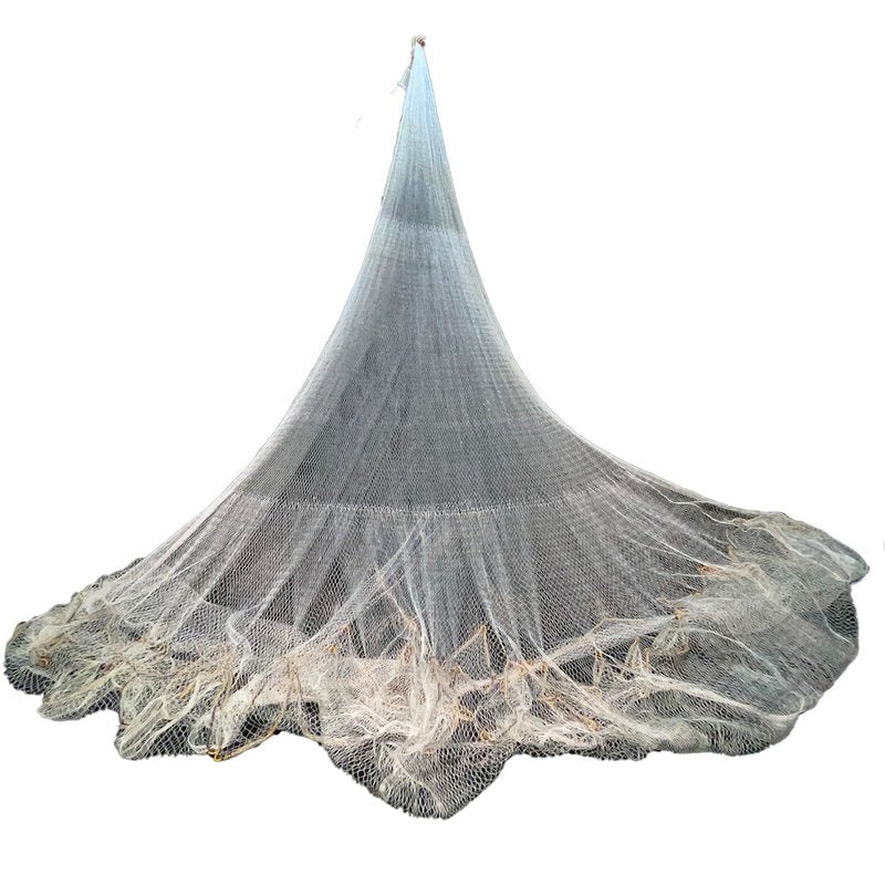 Cast Nets Throw Nets for Fishing Bait Handmade Fish Net Nylon Cast Net with Heavy Duty Iron Sinker Saltwater Fishing Gear - 3M