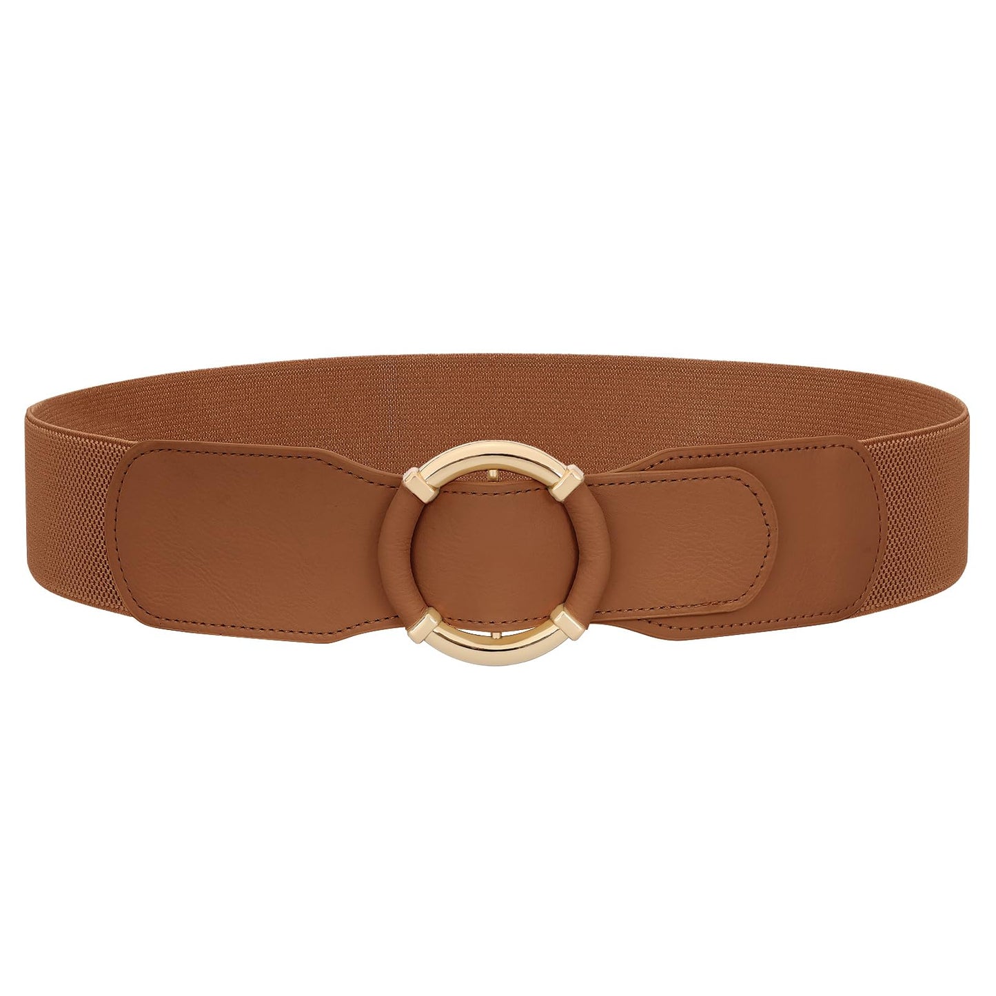 JASGOOD Women Wide Waist Belt Stretchy Elastic Vintage Belts for Dress Ladies Belt with Circle Buckle