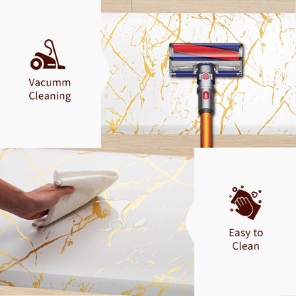 UKISS marbling Kitchen Rugs, Cushioned Kitchen Mats, Anti Fatigue Mat for Floor, Waterproof Kitchen Rug，Non-Slip Comfort Standing Mat for Kitchen&Office (White, 17.3 x 28 inches+17.3 x 47inches)
