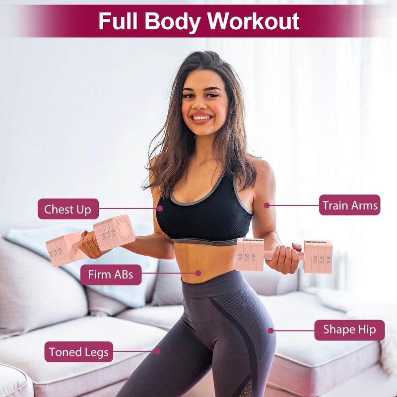 Hezeyferg 18LBS 22LBS Adjustable Dumbbells Set, Hand Weights Sets with Mutilple Levels, Adjustable Weight Dumbbells for Women/Men Home Gym Full Body Workout