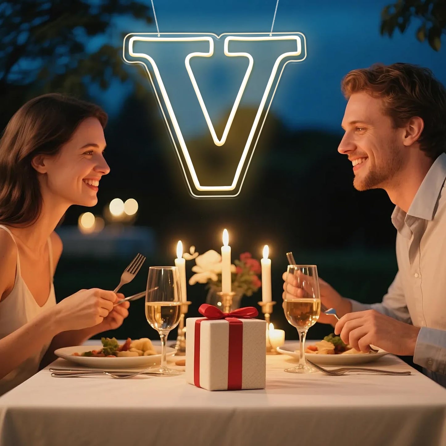 RumonZS Light Up Letters V LED Letters Lights Neon Sign 26 Alphabet 12.4"Decorative Lighted Alphabet for Wedding Party Birthday Bar Christmas Home Decor Letter Lights (Warm White)