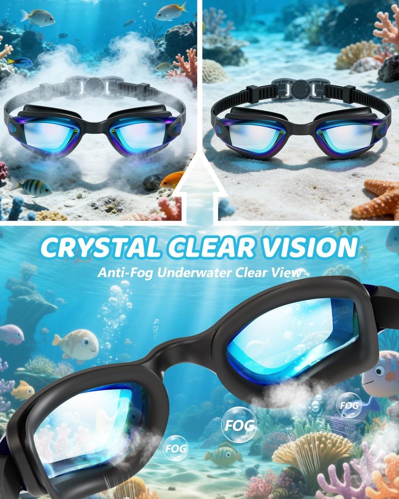 Aegend Swim Goggles for Kids | Anti-Fog, UV Protection, Comfortable Fit for Ages 3-14