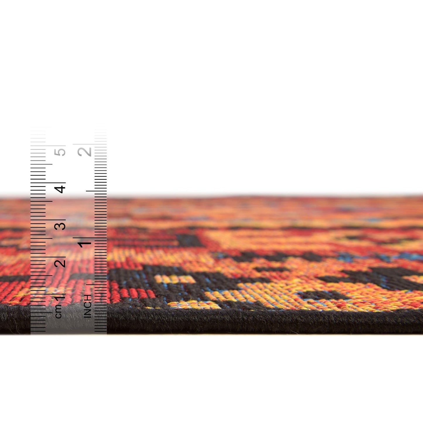 Rugs.com - Outdoor Tribal Rug – 10 Ft Runner Multi Indoor/Outdoor Rug – Washable, Stain-Resistant Runner for Patios, Decks, and Hallways