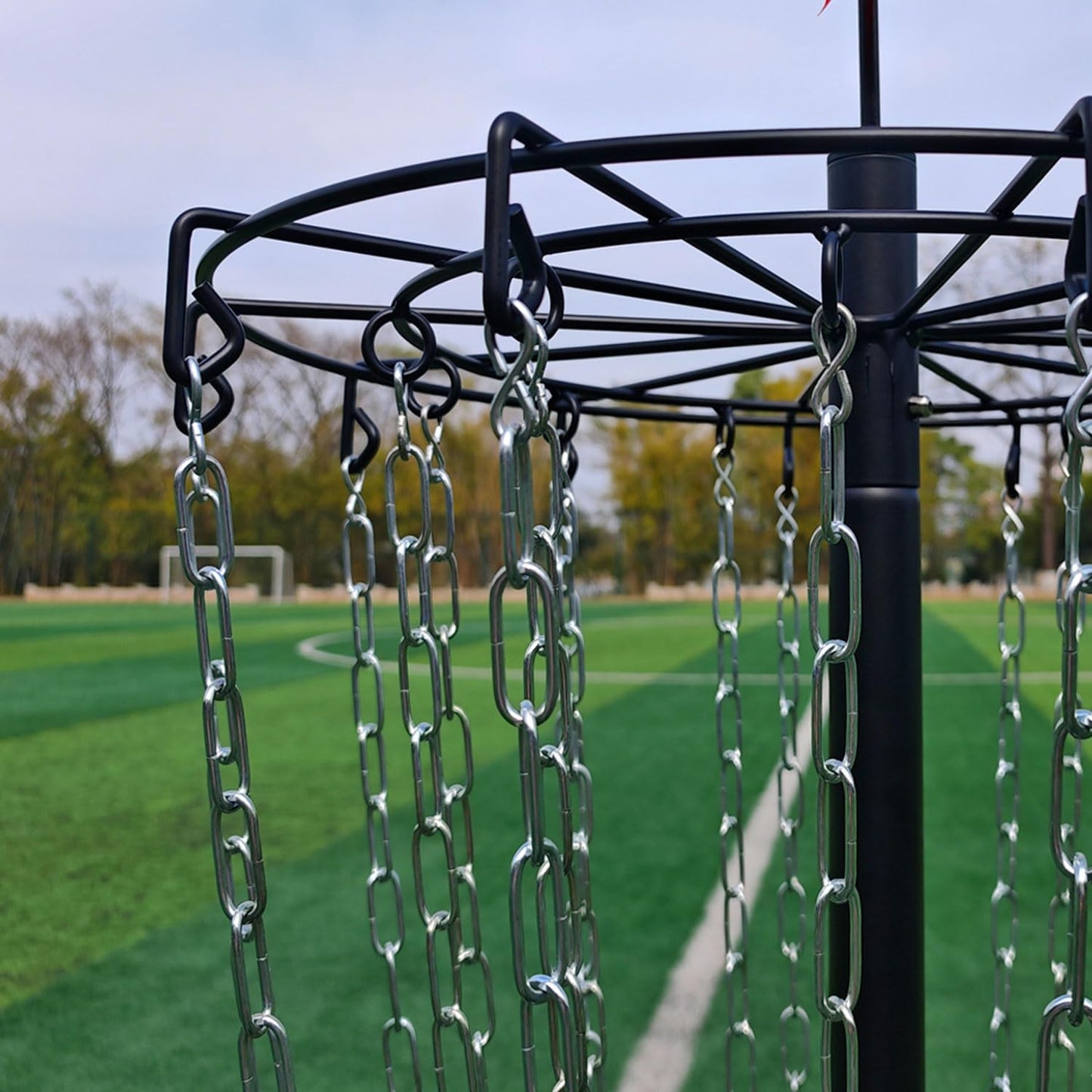 Disc Golf Basket - Portable Disc Golf Target with Heavy Duty 24-Chains Come with 3pcs Disc Golf Discs and Ground Stake -Suitable for Players of All Levels - Multi Color Available