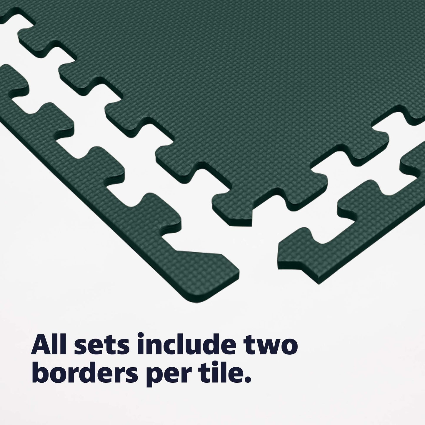 We Sell Mats 1/2" Thick Multipurpose EVA Foam Exercise Floor Mat, Interlocking Tiles, Anti-Fatigue for Home or Gym, 24 in x 24 in, 4 Tiles, Hunter Green