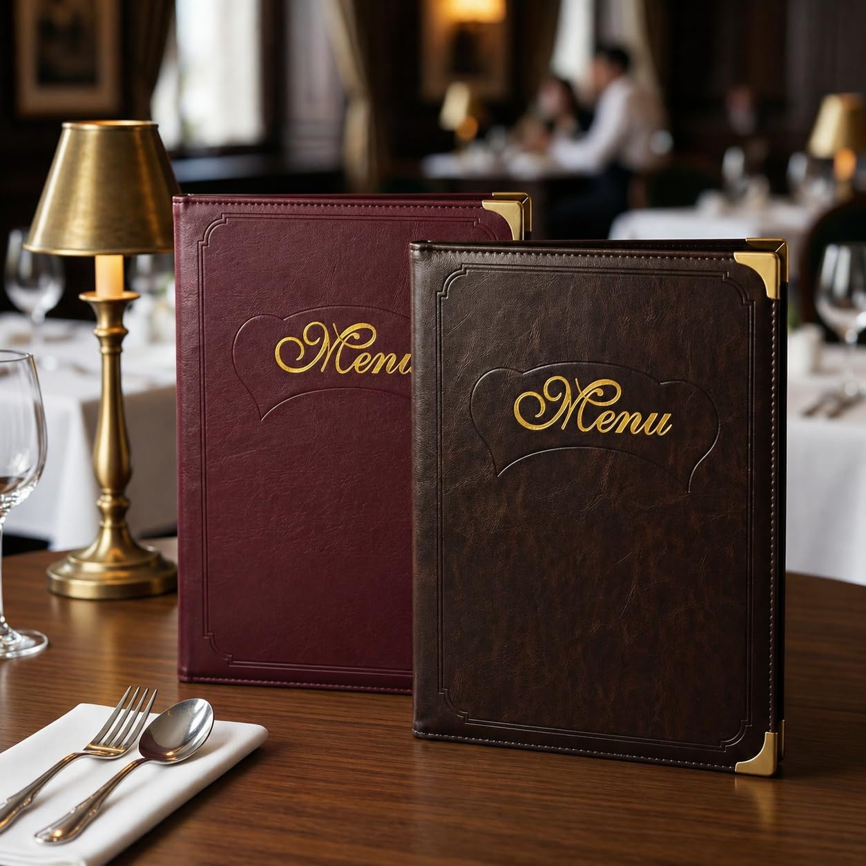 Premium Faux Leather Menu Cover 2-Pack | Stylish & Durable 8.5 x 11 Inch | Restaurant Menu Books with 7 Pages (14 Views) | Perfect for Wine Lists, Cafes, Bars & Hotels
