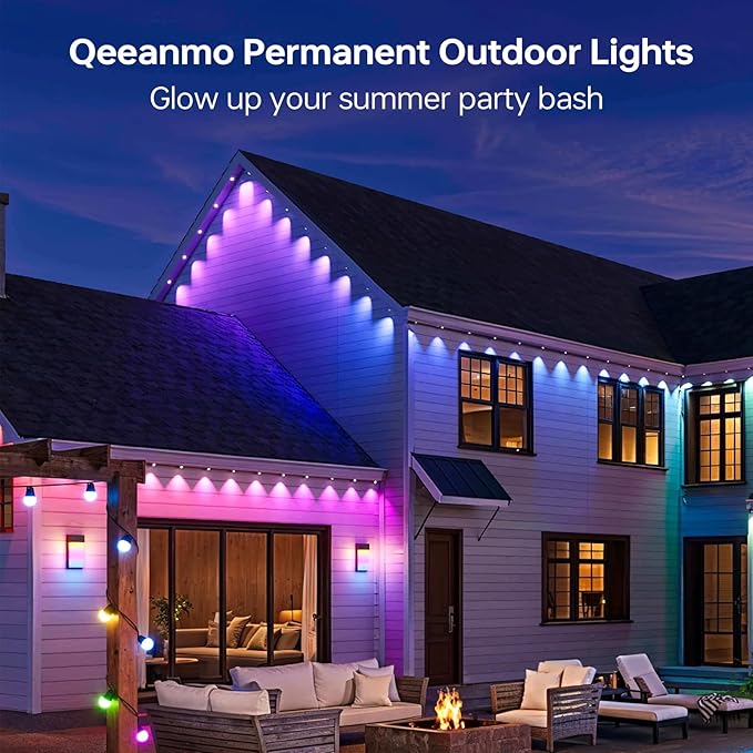 Permanent Outdoor Lights for House, 100ft Smart RGB&IC LED Eaves Light, Daily and Accent Lighting, 212 Scene Modes, Alexa & Google Assistant Compatible, Daily Party Halloween Christmas Decor