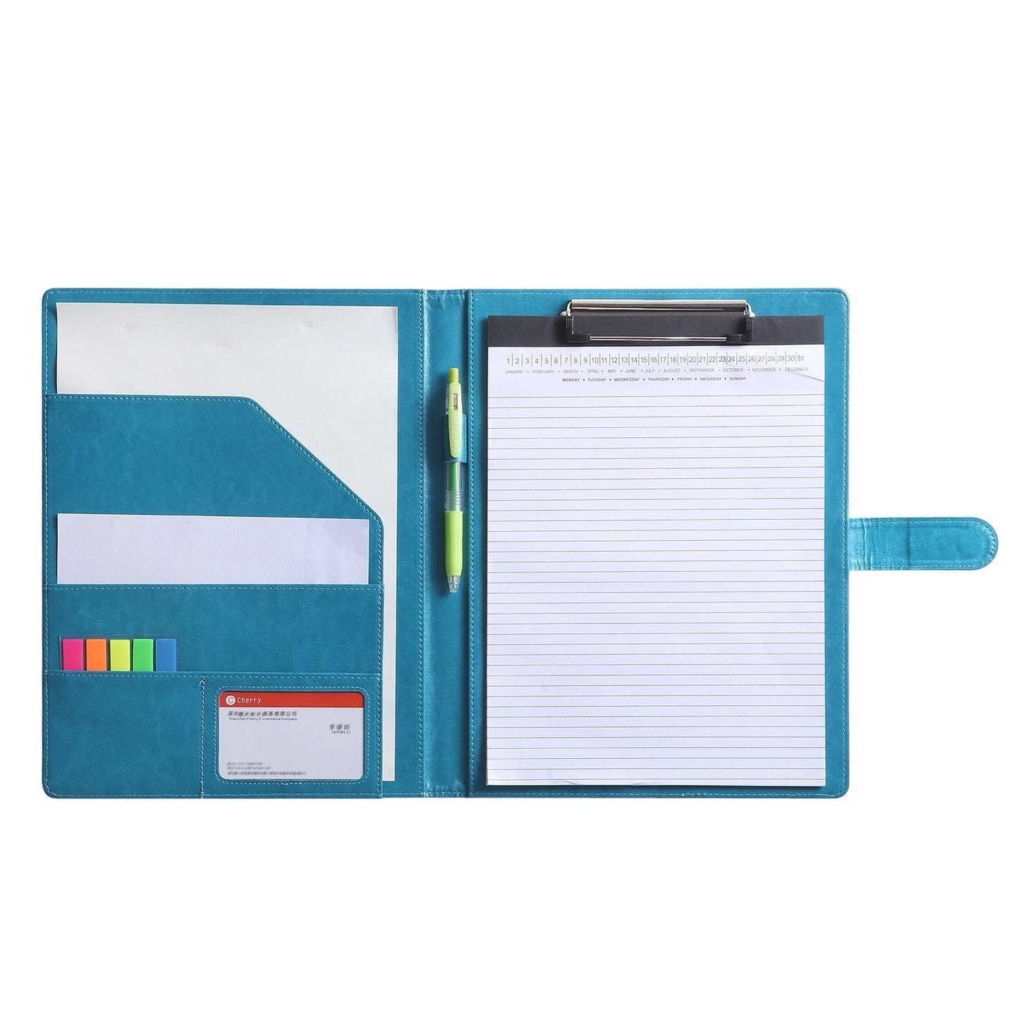 Resume Folder Clipboard Holder Letter Size A4 Legal Pad, Portfolio Pad Folio Document Organizer for Interview & Business (Turquoise)