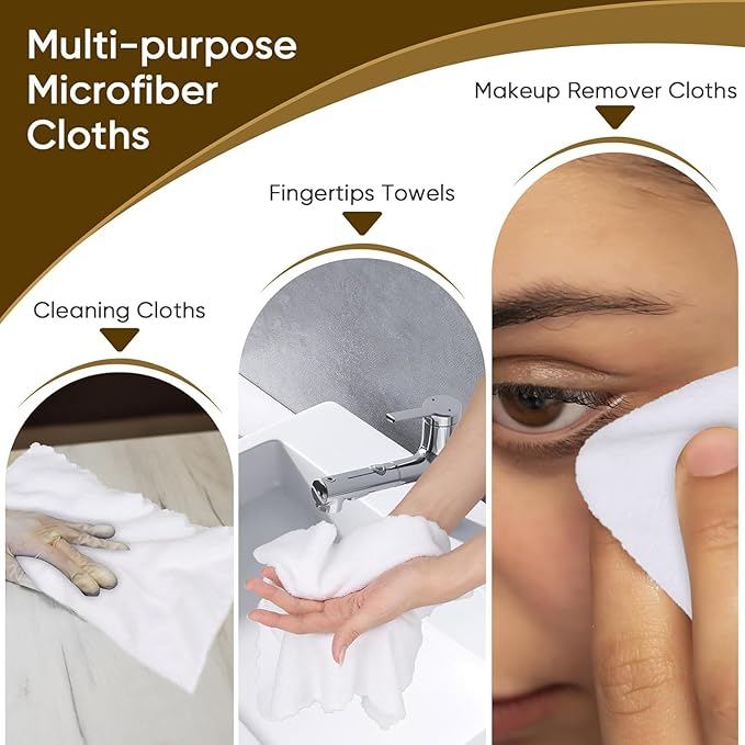 Orighty Washcloths 96 Pack, Ultra Soft Face Cloths 12 x 12 inch, Absorbent &