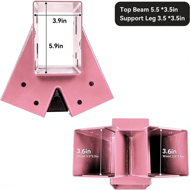ABUSA Heavy Duty Children Set Hardware Replacement Kit Including 2 Pink Brackets 4 Hangers 2 Pink Seats for Outdoor Playground Equipment Parts Hardware Included (P007)