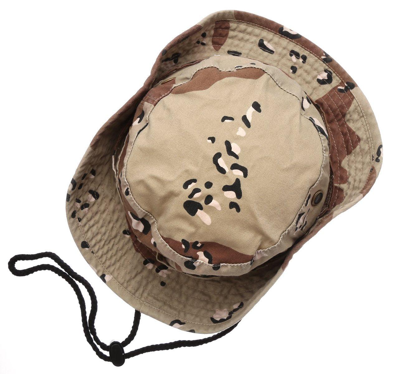 Summer Outdoor Boonie Hunting Fishing Safari Bucket Sun Hat with Adjustable Strap(Desert,LXL)