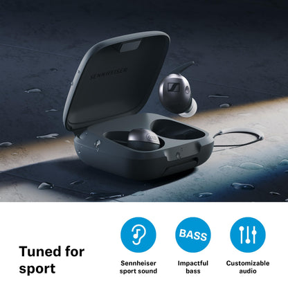 Sennheiser Momentum Sport - Earbuds with Sport Sound Tuning and Adaptive ANC, Secure Fit, 24-Hour Battery Life, Fitness Tracker for Body, Graphite