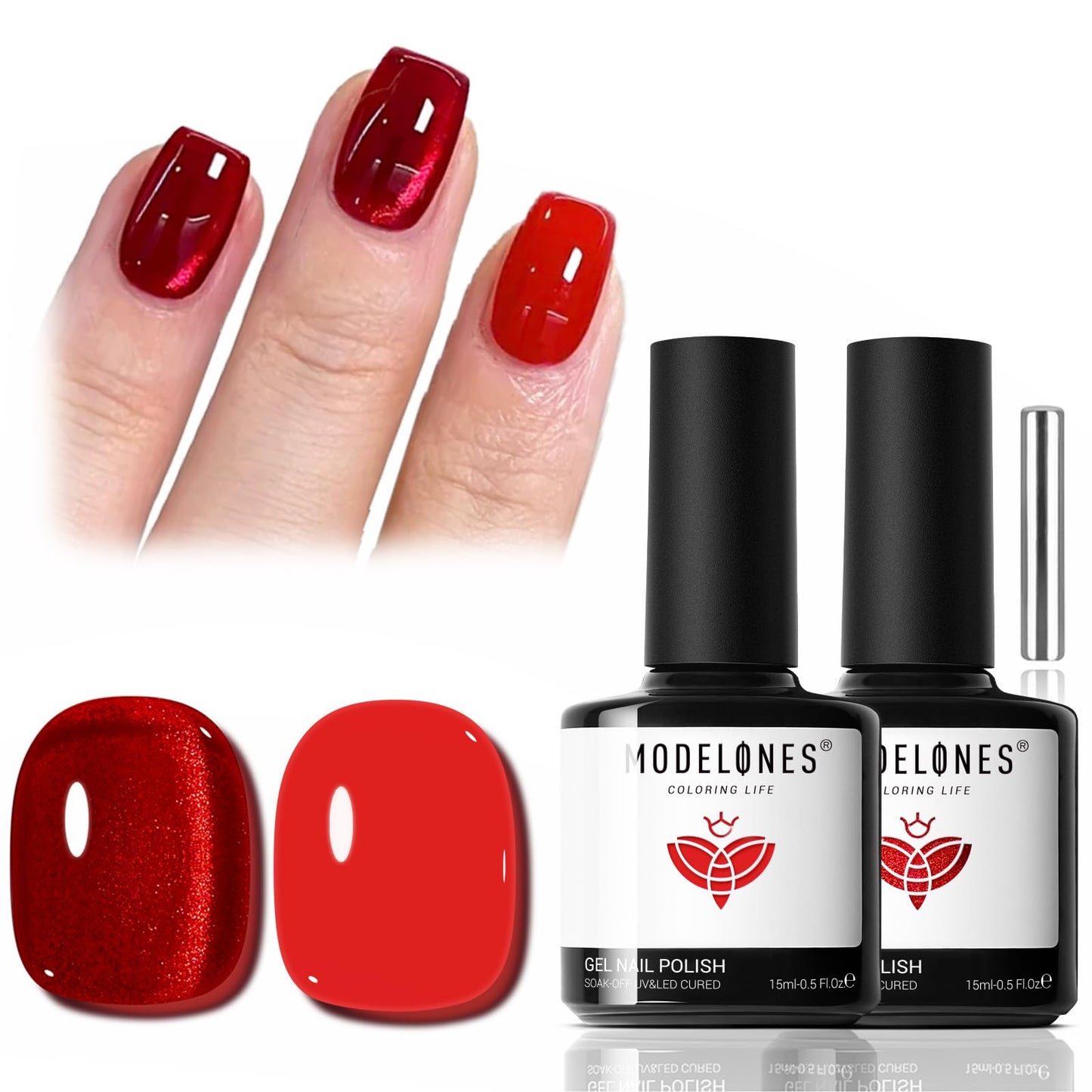 modelones Gel Nail Polish Set 2 Pcs 15ml French Manicure Kit White Nude Pink Jelly Sheer Gel Polish Soak Off UV LED Classic French Tip Gel Polish Natural Nail Art DIY Gift for Women