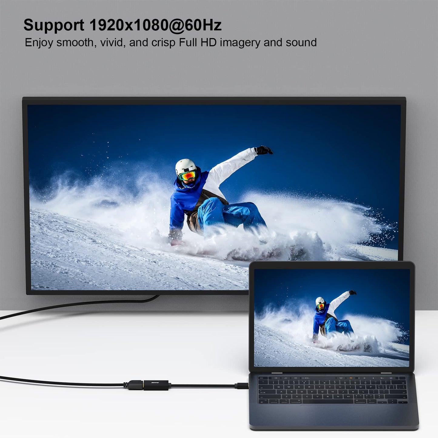 BENFEI Mini DisplayPort to HDMI Adapter 2 Pack, Mini DP(Thunderbolt) to HDMI Converter Gold-Plated Cord Compatible for MacBook Pro, MacBook Air, Mac Mini, Microsoft Surface Pro 3/4, etc