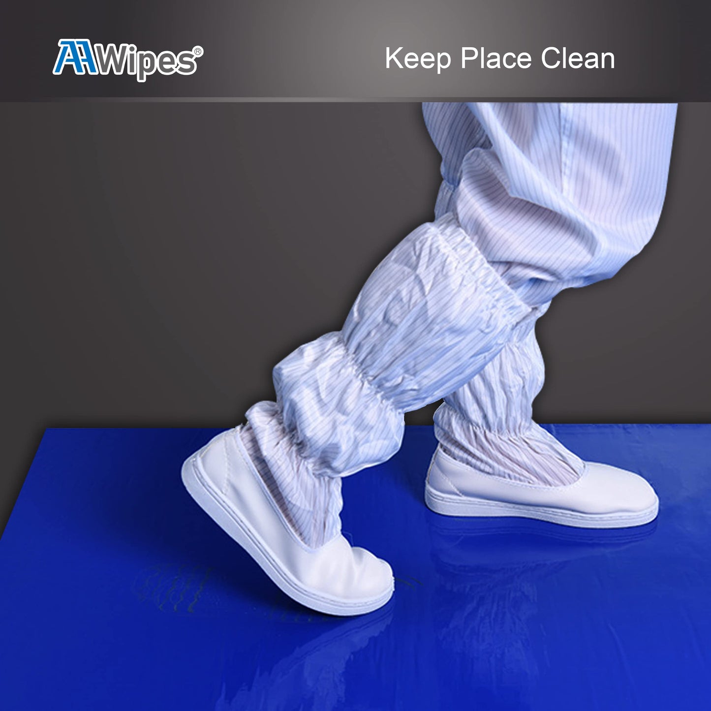 AAwipes 26" x 45" Blue Sticky Mats Tacky Pads Adhesive Floor Mat (5 Packs,150 Sheets,30 Sheets/Pack for Cleanroom Laboratory Workshop