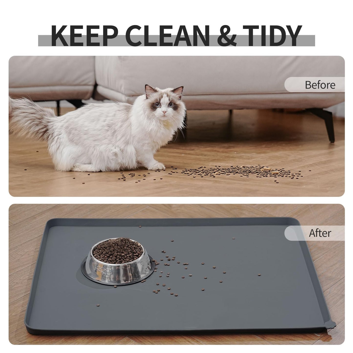 Reopet Silicone Pet Feeding Mat - Waterproof & Non-Slip Dog Cat Placemat