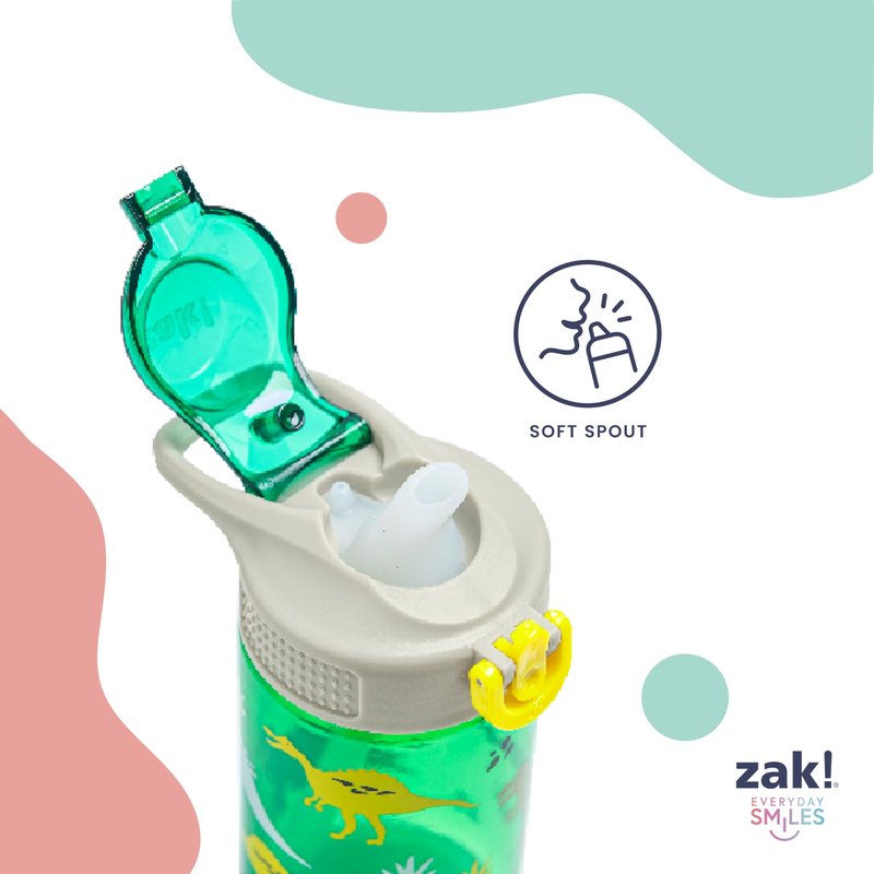 Zak Designs Sanrio Sage Kids Water Bottle For School or Travel, 16oz Durable Plastic Water Bottle With Straw, Handle, and Leak-Proof, Pop-Up Spout Cover (Hello Kitty)