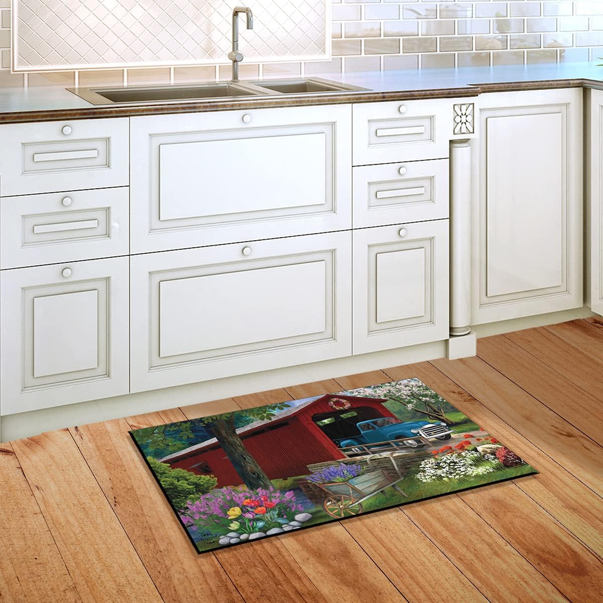 Briarwood Lane Bridge in Bloom Spring Doormat