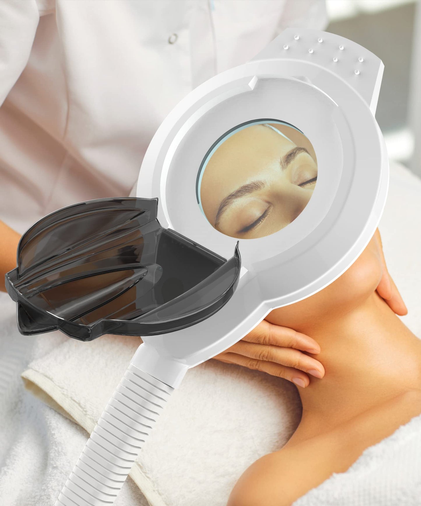 TASALON 2-in-1 Professional Facial Steamer, Hot Ozone Face Steamer for Facial with 5X Magnifying Lamp, Esthetician Steamer for Salon Beauty and Spa Shop, Skin Care Equipment with New Upgrade Wheels