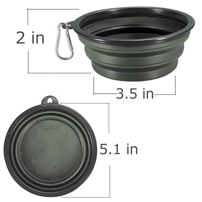 Comsun 2-Pack Extra Large Size Collapsible Dog Bowl, Foldable Expandable Cup Dish for Pet Cat Food Water Feeding Portable Travel Bowl Blue and Green