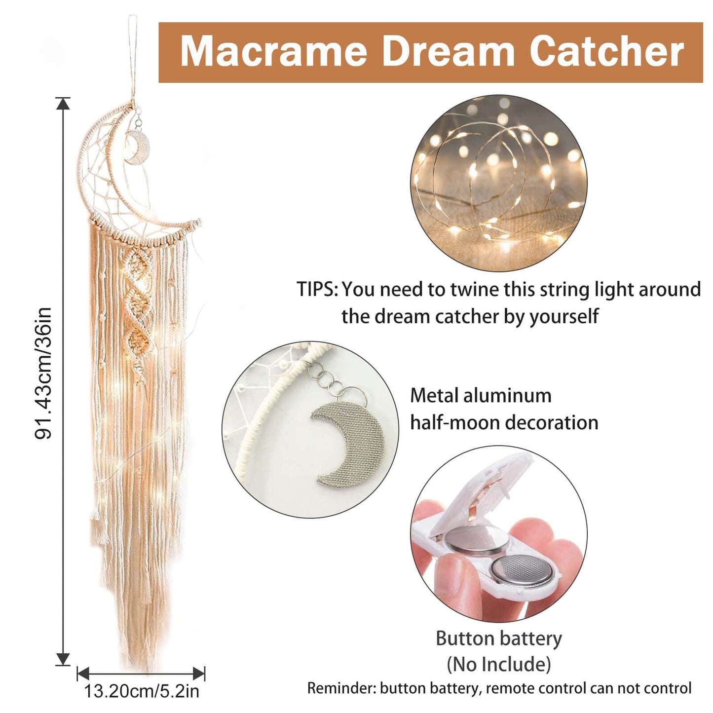 Homecor Gifts for Teenage Girls, Hanging Photo Display & Moon Dream Catchers, Christmas Teen Girls Gifts Ideas Ages 10 11 12 13 14 Years Old, Macrame Wall Decor Boho Bedroom Dorm Aesthetic Room Decor