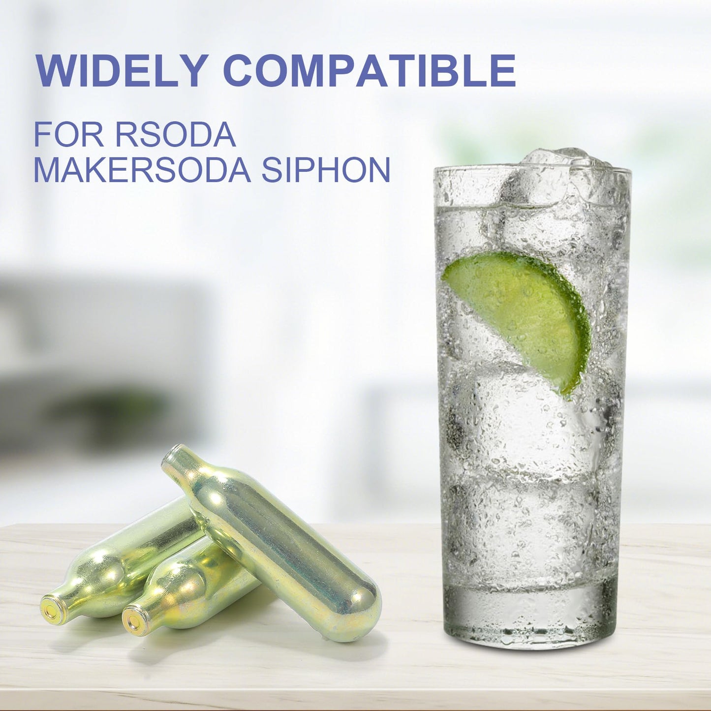 Soyishi CO2 8g Soda Cartridges for Soda Maker Food Grade Seltzer Water Cartridges Non-Threaded Soda Chargers Compatible With Soda Siphons(10 Pcs)