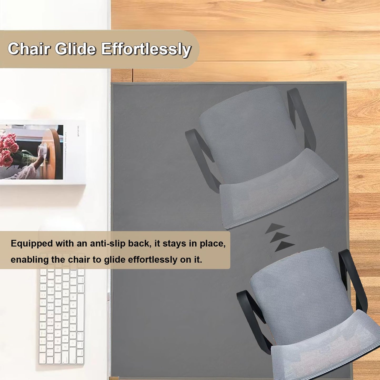 LYEMAT Office Chair Mat for Hardwood Floor, 36x48 inches Heavy Duty Desk Chair Mat for Hard Wood, Non-Slip Tile Floors Protector for Computer Chairs