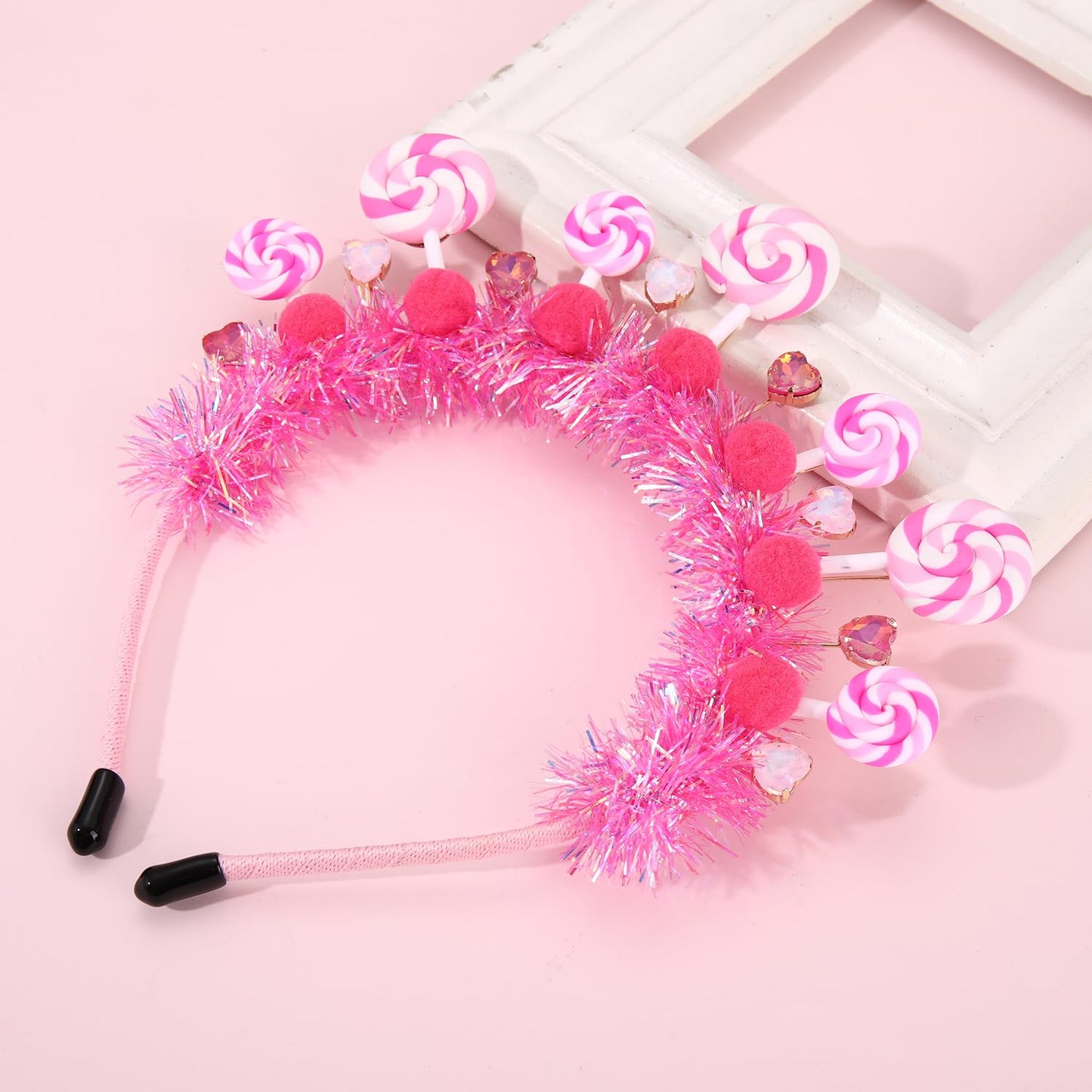 NVENF Candy Headband Costume Accessories Christmas Candy Cane Lollipop Headbands Candy Costume Halloween Holiday Christmas Outfits for Women Birthday Party Favors Gifts (Pattern B)