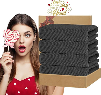 VOOVA & MOVAS Grey Bath Towels