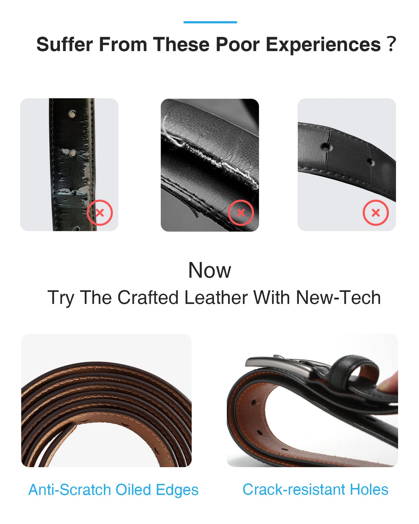 CHAOREN Mens Belts Leather Gift for Men - Ideal Match for Mens Dress Shoes