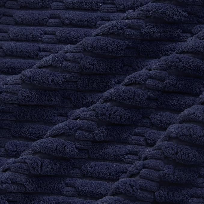 Fancy Homi Navy Blue Lumbar Decorative Throw Pillow Covers 12x20 Inch for Living Room Couch Bedroom, Soft Corduroy Rectangle Solid Cushion Case 30x50 cm, Rustic Farmhouse Boho Home Decor
