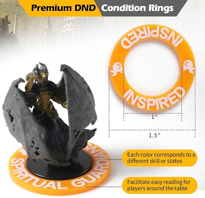 52 Unique DND Miniatures Condition Rings 92 PCS Status Effects Markers - Including 5 Customizable Blank Rings Ideal for Dungeons and Dragons &amp 5th Edition Best DND Gifts for DM