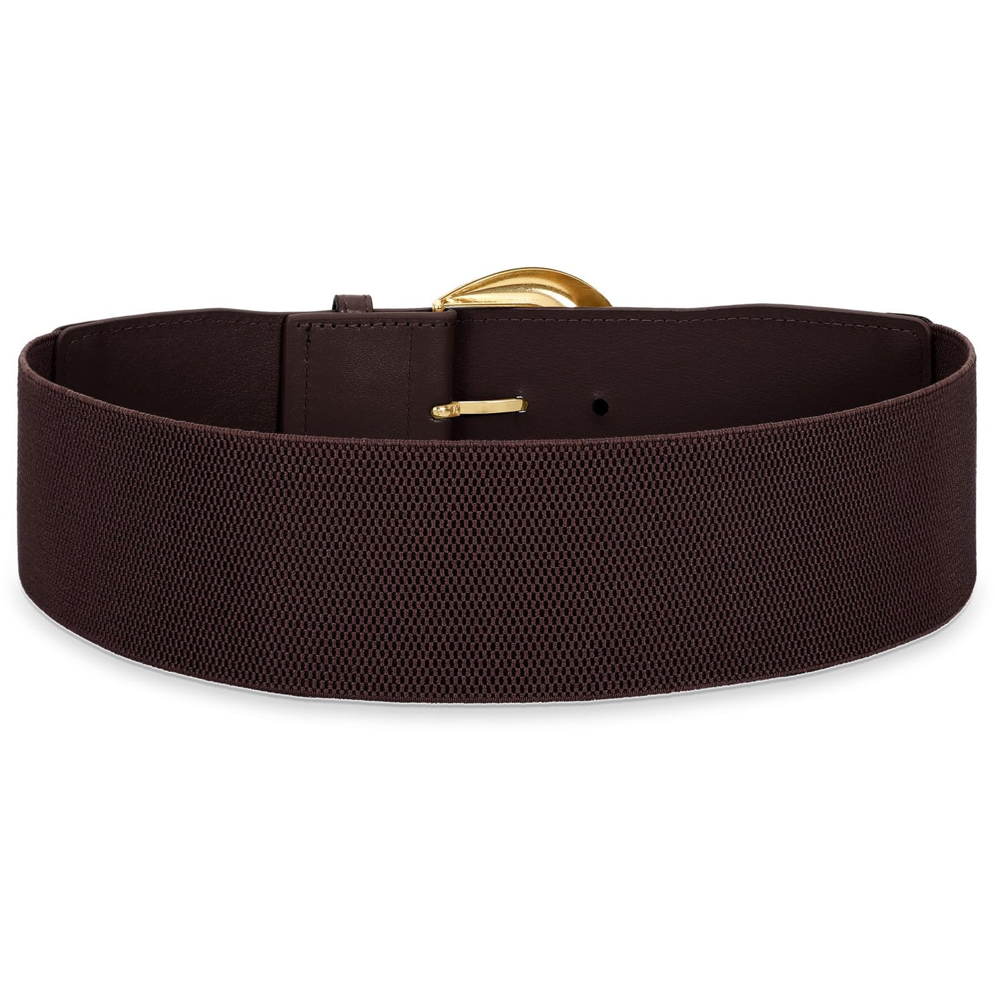 Women Wide Elastic Waist Belt for Dresses Fashion Thick Stretchy Belt for Trendy,coffee 35"