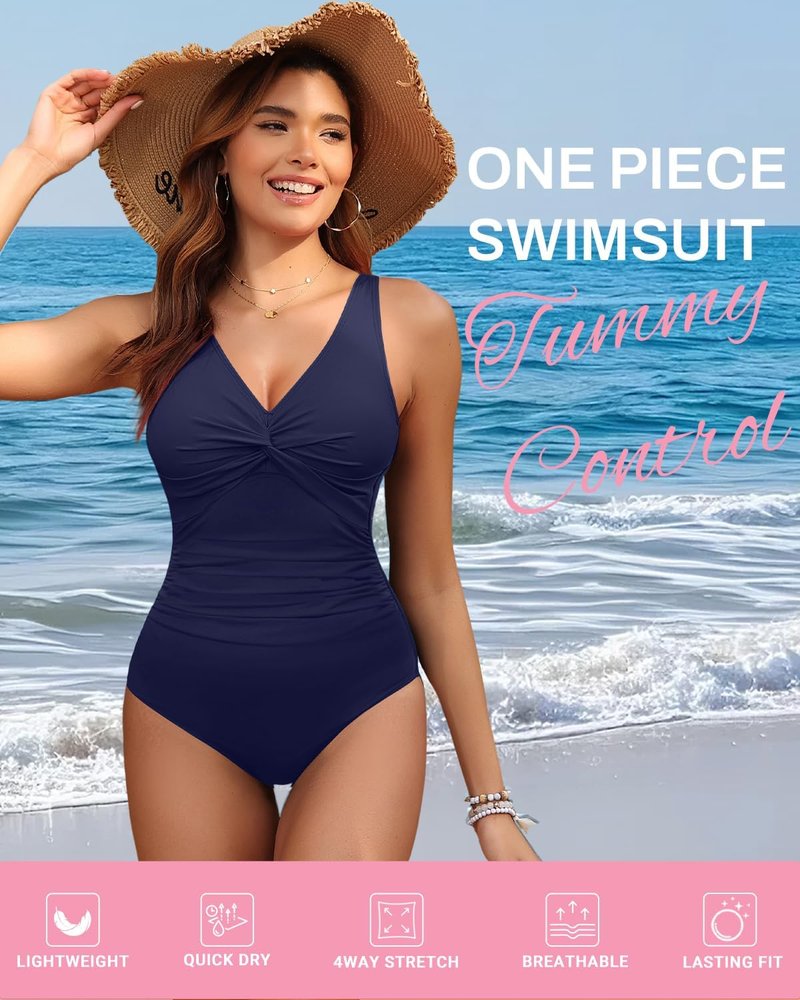 Women’s Tummy Control One Piece Swimsuit - Push Up Full Coverage Slimming Bathing Suit | Stylish Swimwear